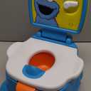 Sesame Street Cookie Monster Terrific 3 in 1 Potty Training Toilet Seat and Step Stool, Easy Clean Design with Flush Handle and Sounds, Portable, Great for Travel, Perfect for Toddler Boys & Girls 1-3
