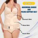 ChongErfei 3 in 1 Postpartum Support Recovery Belly Wrap Waist/Pelvis Belt Body Shaper Postnatal Shapewear,XL Beige