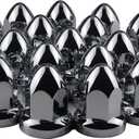 33mm Chrome Lug Nut Covers Push On,ABS Chrome Plastic Push-on Bullet Flanged Lug Nut Covers for Semi Trucks, Pack of 20