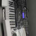 61 Key Portable Electronic Keyboard Piano w/Lighted Full Size Keys, LCD, Headphones, X-Stand, Stool, Music Rest, Microphone, Note Stickers, Built-In Speakers,3 Teaching Modes
