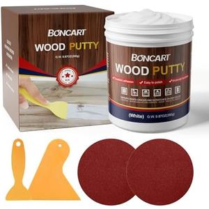 BONCART Wood Filler,Wood Putty,Wood Filler Paintable,Wood Repair Putty Stainable,9.87 Ounce White wood filler,Wood furniture repair kit,Quickly repair any broken and defective wooden furniture