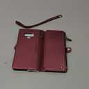 Defencase Compatible with Galaxy Note 9 Case Wallet with RFID Blocking Card Holder for Women Men, PU Leather Magnetic Snap Flip Zipper Strap Phone Case Fit for Samsung Galaxy Note 9, Wine Red