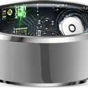 Smart Ring with Air Gesture Control, Health Tracker, 7-Day Battery, IPX8 Waterproof, Heart Rate & Sleep Monitor - Stylish Fitness Ring for Men & Women, Compatible with iOS/Android, Size 8,Silver