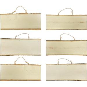 6-Pack Wood Signs Basswood Rectangle Plaque Wooden Slice for Crafts Burning Carving (6x14x0.42In)