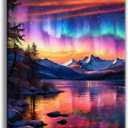 Offito Aurora Diamond Art Kits for Adults, 5D Starry Sky Lake Diamond Painting Kits for Beginners, Fantastic Landscapes DIY Full Drill Dots Gem Art Paint for Home Wall Decor 12 x 16 Inch (BLKJDP03)