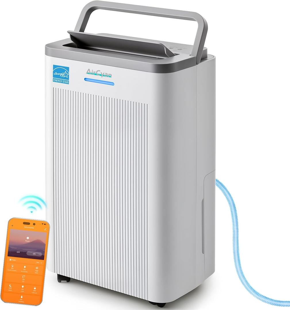 5500 Sq.Ft Dehumidifier, 65 Pint Quiet Smart Dehumidifier for Basement with HEPA Filter, Portable Dehumidifiers with Drain Hose for Bedroom,Bathroom,WiFi Humidity Control,3 Modes,Child Lock