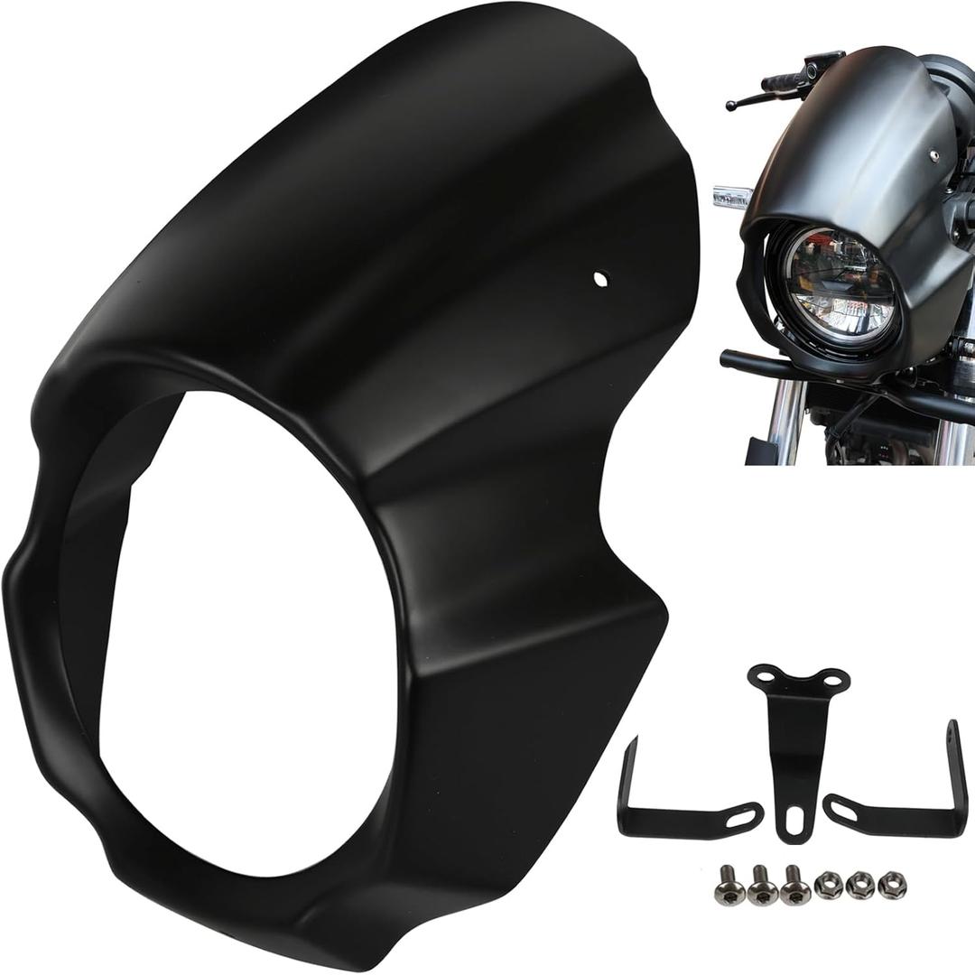 Motorcycle Front Windshield Fairing Cover Fits for Kawasaki Eliminator 500 SE ABS 2024 2025 Motorbike Headlight Windscreen Fairing Mask Cover Accessories Black