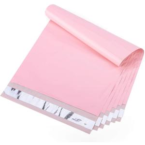 Metronic Poly Mailers 10X13 100 Pack, Strong Adhesive Shipping Envelopes for Clothing, Medium Shipping Bags for Small Businesses, Waterproof Mailers Poly Bags, Packages Bags Light Pink