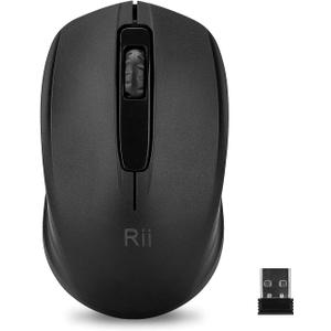 Rii Wireless Noiseless Mouse,2.4G Portable Computer Mice for PC, Laptop, Windows,Office Included Wireless USB dongle (Silent(Black)-New)