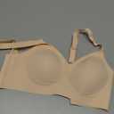 Vertvie Womens Seamless Bra No Underwire Comfort Push Up Bras Buttery Soft Wireless Bralette Full Coverage Sport Everyday Bra (Small, Jacquard Nude)