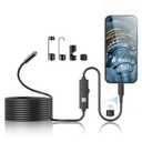 Kinpthy Endoscope Camera with Light, 1920P HD Borescope Tools with 8 Adjustable LED Lights, Endoscope with Semi-Rigid Snake Camera, Inspection Borescope for iOS - 16.3ft Single Line Single Lens