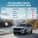 LASFIT Floor Mat&Cargo Backrest Mat for Fit 7 Seats 2025 2026 Ford Expedition Standard,Easy Clean 100% TPE All Weather TPE Custom Fit for SUV Car Liners, 1st& 2nd& 3rd& Cargo Liner, Black 5pcs