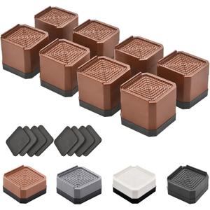 EclatBain Bed Risers Furniture Risers Heavy-Duty Rectangular Adjustable Block 8 Pack Lift to 3 inches and 4.3 inches Desk, Sofa, Chair Legs, Refrigerator, Washing Machine Support up to 4000 pounds