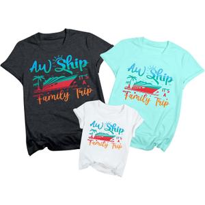 2026 Family Cruise Shirts It's A Family Trip Shirt Making Memories Together Cruise Ship Short Sleeve Tops