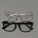 Blue Light Blocking Glasses - Fashion Square Eyeglasses, Anti UV Ray Computer Gaming Glasses Blue Blockers for Women/Men (*Black & Transparent)