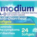 Imodium A-D Fast-Acting Anti-Diarrheal Softgels, Loperamide HCl 2 mg, Travel Essential Diarrhea Relief Medicine for Adults, 24 Count, Anti Diarrhea Pills, Ages 12+, Easy to Swallow Pack of 3, No BB Date