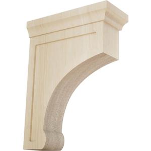 Ekena Millwork BKTW02X06X08GORW Medium Gomez Wood Wood Brackets, 2 1/2"W x 6"D x 8"H , Rubberwood
