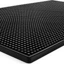 Tebery 2 Pack Black Bar Mat, 18" x 12" Rubber Dish Drying Mat for Countertop, Non Slip Cocktail Service Spill Mats for Bartending, Coffee Bar Mats Accessories for Home Kitchen