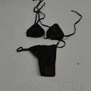 GORGLITTER Women's G String Thong Bikini Set High Cut Triangle Halter Top Hollow Up Swimsuit Bathing Suits Beach Fashion 2025 XS