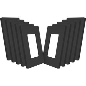 MORNING GROUP Matte Finish Single Decorator Switch Cover, 1-Gang Screwless Wall Plate, 4.53" H x 2.75" L, Polycarbonate Thermoplastic, UL Listed, Black, 10 Pack