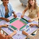 Mahjong Mat, 31.5x31.5 Inch for American Mahjong (Light Purple) | Rubber, Printed Mahjong Rules, Non-Slip Noise Reducing, Waterproof Easy Clean, Roll-Shipped Wrinkle-Free for Mahjong Party
