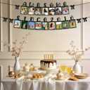 Birthday Photo Banner, Black Glitter Awesome Since 2010 Picture Bunting Banner with Bows for Sweet 16th Happy Birthday & Themed Party Decor Supplies Decorations & Photo Props