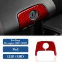 Car Inner Door Handle Sticker Carbon Fiber Decal Interior Trim Cover for Jeep Wrangler 2011 2012 2013 2014 2015 2016 2017 Accessories (Red)