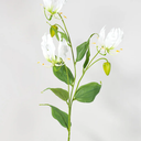 Briful 33'' Real Touch Artificial Flowers Sprays Set of 3 Fake Gloriosa Superba Flowers, White Faux Flame Lily Flowers Bouquets Floral Arrangeme