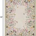 Wonnitar Washable 8x10 Rug, Non-Slip Soft Floral Rugs for Living Room, Ultra-Thin Large Bedroom Rug, Botanical Area Rug Floor Carpet for Dining Table (Beige,8'x10')
