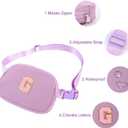 Initial Letter Patch Belt Bag Fanny Pack Crossbody Bag for Girls, Birthday Gifts for 4 5 6 7 8 9 10 11 12 13 Year Old Girls,Easter Purse Gifts for Teens Kids (Purple-M)