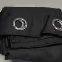 NICETOWN Pitch Black Solid Thermal Insulated Grommet Blackout Curtains/Drapes for Bedroom Window (2 Panels, 42 inches Wide by 63 inches Long, Black)