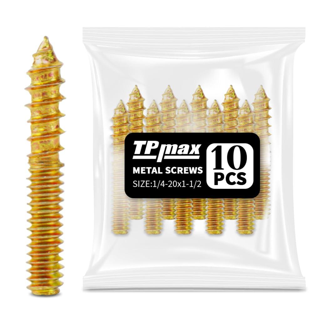 TPmax 10 Pack 5/16-18 x 1-1/2 Inch Hanger Bolts Double Headed Bolts Self-Tapping Screw Hanger Bolts for Furniture (5/16-18" x 1-1/2")