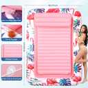 Tanning Pool Floats for Adults with Cup Holder & Pillow, Thick UV-Resistant PVC Portable Float for Backyard, Pool, Lake - Compact Design, Easy Inflation, Durable for Tanning & Relaxation (Extra Large, Pink)