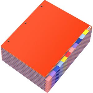 HABGP 12 Tab Dividers for 3 Ring Binder, 96 Pcs Multicolor 3 Ring Binder Dividers with Tabs, Page Folder Dividers, Plastic Tabbed File Dividers with Tabs, Three Ring Binder Index Dividers, 8 Set