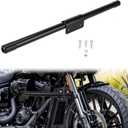 Wsays Engine Guard Front Flat-Out Highway Crash Bar Compatible with Harley Softail Fat Boy FLFB/S Heritage FLHC/S Street Bob FXBB Breakout Low Rider S FXLRS 2018-2025 (Gloss Black)