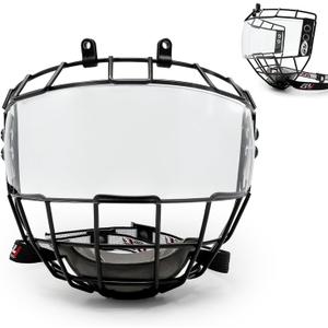 GY Hockey Helmet Cage & Face Shield Protector Combo Ice Hockey Full Face Shield Junior & Youth (JR-PC560-Clear)