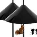 Squirrel Baffle,19-Inch Squirrel Baffle for Bird Feeder Pole,Squirrel-Proofs for Outdoor Shepherd's HooksOutside Pole Mount Squirrels Guard(Black 2 Pack