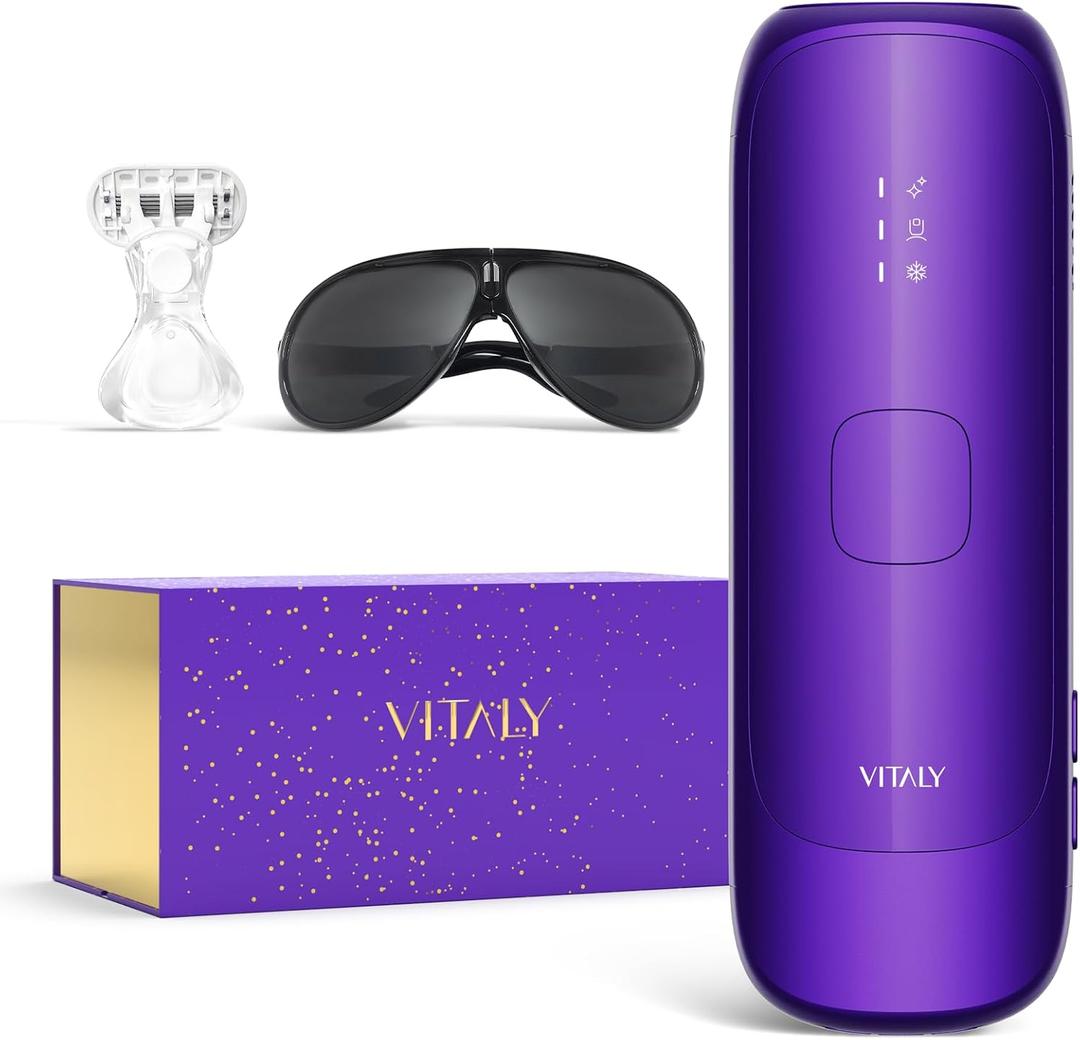 IPL Laser Hair Removal Device for Women: Permanent Hair Removal with Ice Cooling, Safe Skin Sensor & Auto Flashing & Nearly Painless & Long-Lasting Results for Fast Full Body, Holiday Gifts (Purple)
