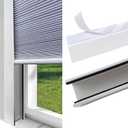 U Channel Blackout PVC Light Blocking Strips 58" for Roller Blinds Light Gap Blockers Window Shades Side Rail Tracks Bedroom Sleep, Side Tracks for Cordless Blackout Shades (White, 2Pcs)