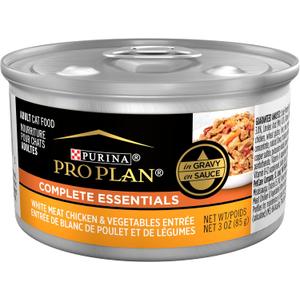 Purina Pro Plan High Protein Cat Food Gravy, White Meat Chicken and Vegetable Entree - (Pack of 24) 3 oz. Pull-Top Cans
