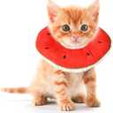 Kitten Cones After Surgery 0-6 Months, Donut Extra Small Kitten Cone Collar Soft to Stop Licking Neck, Elizabethan e Collar for Recovery, xs Small Cat Cone Spray, Pet Soft Cone for Cats Watermelon S