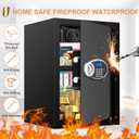 3.3 Cubic Feet Home Safe Fireproof Waterproof, Digital Home Security Safe Box with Programmable Keypad and Spare Keys, Document Safe for Money Firearms Medicine Valuables