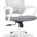 NEO CHAIR Office Desk Computer Chair Ergonomic Mesh Gaming Cushion Seat with Comfy Lumbar Mid Back Support Adjustable Height Swivel Rolling Wheels for Home Task (Grey)
