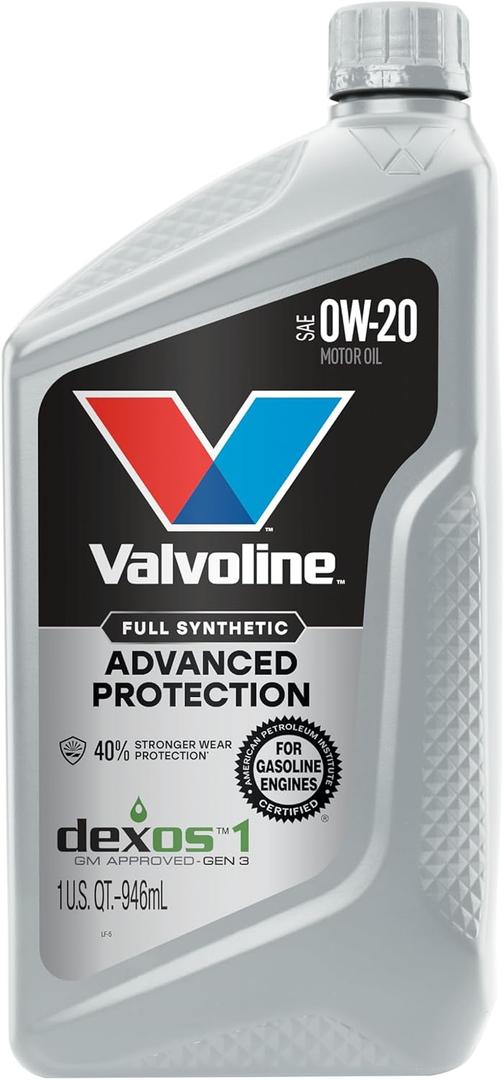 Valvoline Advanced Full Synthetic SAE 0W-20 Motor Oil 1 QT