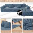 ZNSAYOTX Stretch Sectional Couch Covers New-Rectangle Texture, Thick Slipcovers with Elastic Bottom for L Shape Sectional Sofa, 2 Pcs Pet Friendly Universal Protector for(Chaise or Sofa), Dark Grey