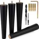 Premium Black Wood Furniture Legs (Full Install Kit) - Pick Your Size and Color (10 Inches)