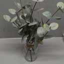 Artificial Eucalyptus Stems in Glass Vase with Faux Water,3Pcs Fake Plant with Double-Sided Green Leaves for Centerpiece(Double-Sided Green Eucalyptus)