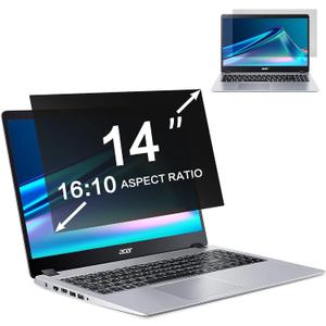 ZOEGAA 14 Inch Laptop Privacy Screen Filter, for 16:10 Widescreen Monitors -Dell HP Acer Samsung Lenovo ASUS Toshiba, Removable Privacy Screen Anti-Peeping, Anti Blue Light Blocking and Anti Glare