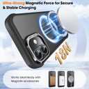 Case for iPhone 16 Plus, with Invisible Magnetic Stand, Mil-Grade Drop Protection, Non-Slip, Anti Fingerprint Anti Scratch, Shockproof Matte Phone Case (Black)