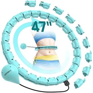 JKSHMYT Weighted Hula Circle Hoops for Adults Weight Loss, Infinity Fitness Hoop Plus Size 47 Inch, 24 Detachable Links, Exercise Hoop Suitable for Women and Beginners